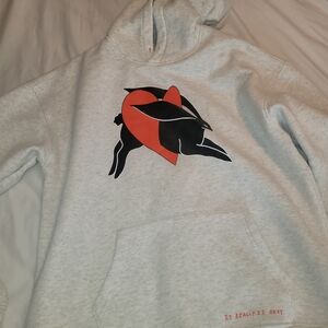 Forenza Art Gray Hoodie with Red and Black Heart Design